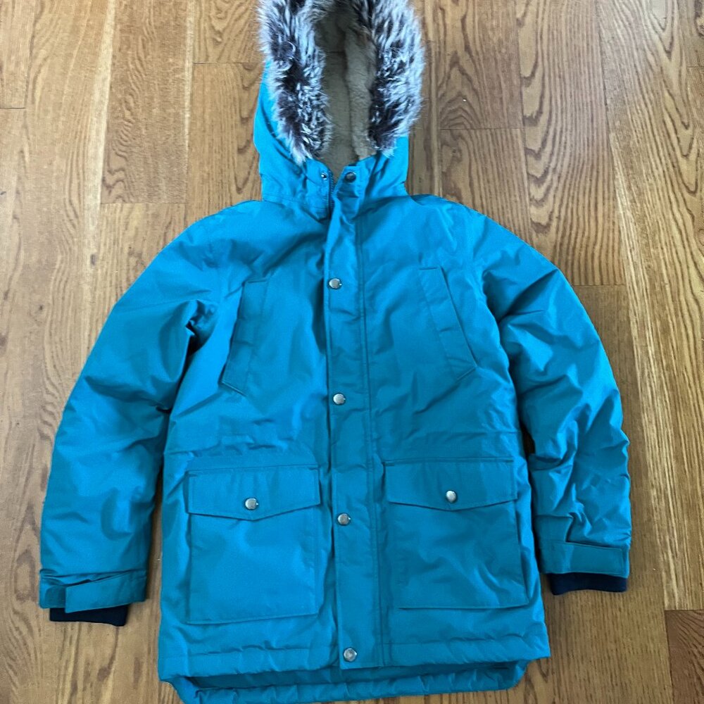 LANDS' END Girls M (10/12) Expedition Waterproof Winter Down Teal Parka